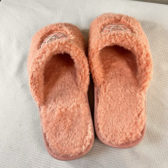 Ariat Cozy Slides Slippers 9 Pink Women Chic Open Toe Fleece Square Toe Comfort - Picture 6 of 10